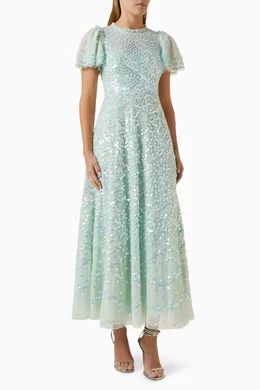 Buy Needle & Thread Green Deco Dot Gloss Gown For Women Online | Ounass Oman