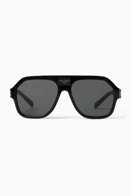 Dolce and gabbana black aviator sunglasses store