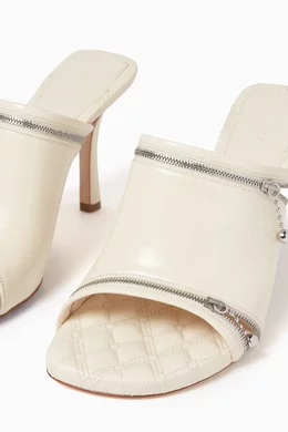 Buy Burberry White Zip 85 Peep Sandals in Leather For Women Online Ounass Oman