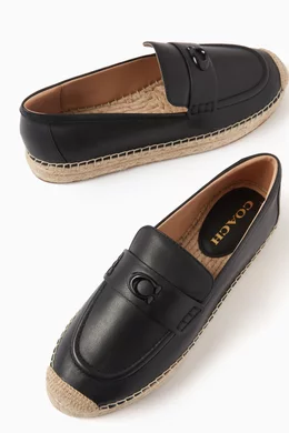 Buy Coach Black Camilla Espadrilles in Leather For Women Online Ounass Oman