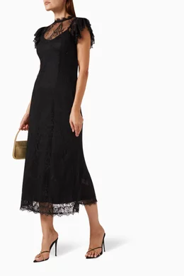 Buy Never Fully Dressed Black Raven Midi Dress in Lace For Women Online |  Ounass Oman
