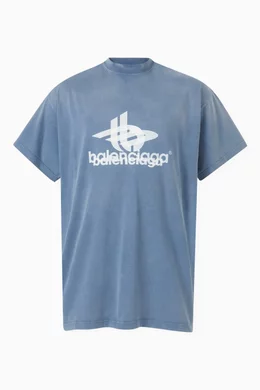 Buy Balenciaga Blue Layered Sports Oversized T-shirt in Vintage
