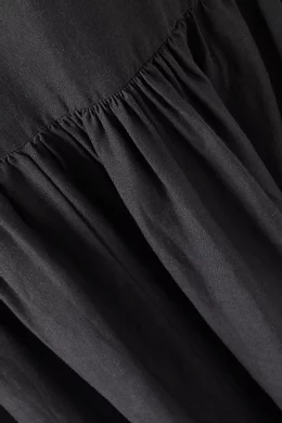 Buy Posse Black Elise Tiered Maxi Dress in Linen-blend For Women Online |  Ounass Oman