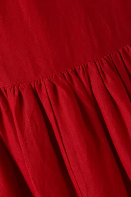 Buy Posse Red Elise Tiered Maxi Dress in Linen-blend For Women Online |  Ounass Oman