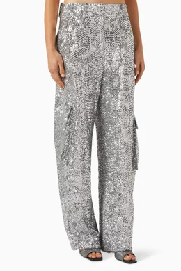 Buy Rotate Birger Christensen Silver Pia Cargo Pants in