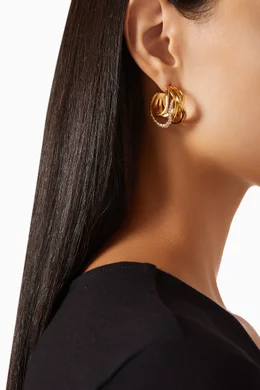 Buy Joanna Laura Constantine Gold Multi Wave Hoop Earrings in 18kt Gold plated Brass For Women Online Ounass Oman