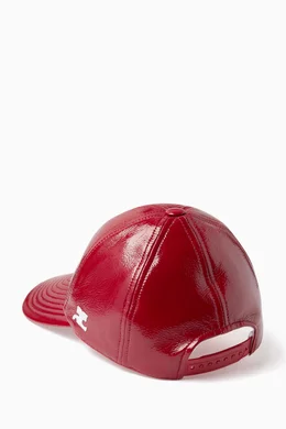COURRÈGES • Red/White Vinyl Logo Baseball Hat Ebay Style Madewell Baseball Hat COURRÈGES • Red/White Vinyl  main image 3