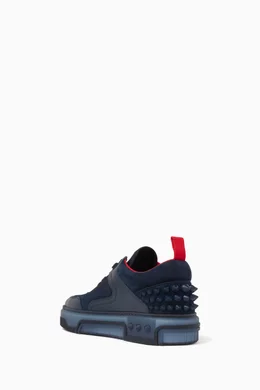 Mens navy louboutin trainers hot sale