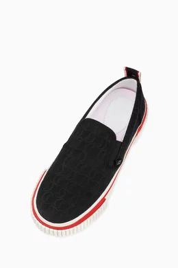 Buy Christian Louboutin Black Pedro Boat Sneakers in  display picture 3