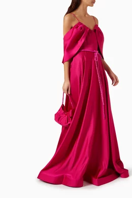 Buy Gizia Pink Off-shoulder Flared Maxi Dress For Women Online | Ounass Oman