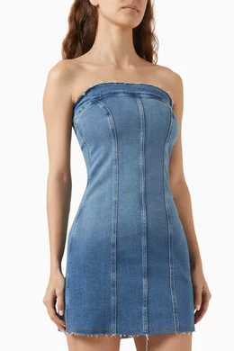 good american denim tube mini dress Good American Women's Denim Rhinestone Dress, Regular & Plus Size