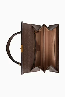 Buy Gucci Brown Small Ophidia Web Top Handle Bag in GG Supreme
