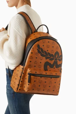 Buy MCM Brown Medium Stark Backpack in Visetos Canvas Online for UNISEX Ounass Oman