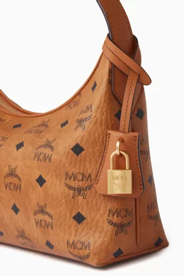 Buy MCM Brown Small Aren VI Hobo Bag in Visetos Canvas For Women Online Ounass Oman
