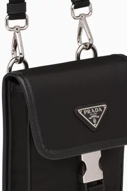 Nylon and saffiano leather smartphone case best sale