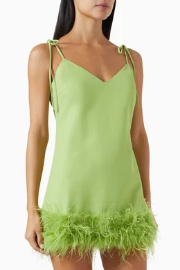 Buy Mossman Green Focal Point Faux Fur Mini Dress For Women Online | Ounass  Oman