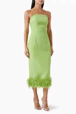 green dress with fur Retro Vintage Style Lace Organza Tea Length Wedding Prom Formal Dress