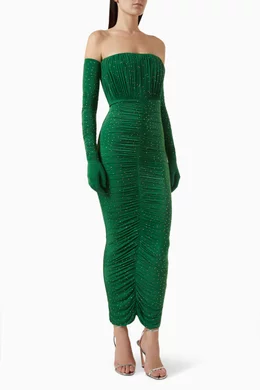 alex perry green dress Strapless Sweetheart Dress in Satin Crepe main image 1