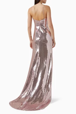 alex perry pink sequin dress Jade Sequin-embellished Structured Mini Dress
