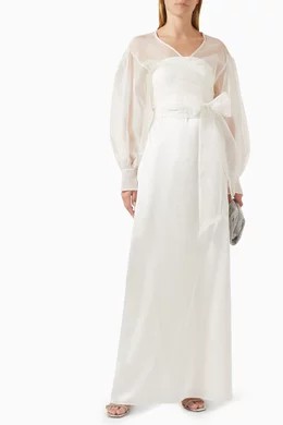Buy Shona Joy Neutral La Lune Cumulus Maxi Dress in Silk For Women Online |  Ounass Oman