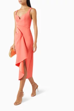 knee length dresses for ladies Wigmore Midi Dress for Women, Clover Canopy Color, AU14/US10 Size, Polyester Fabric main image 0