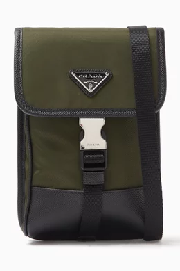 Buy Prada Green Smartphone Case in Re Nylon Saffiano Leather For Men Online Ounass Oman