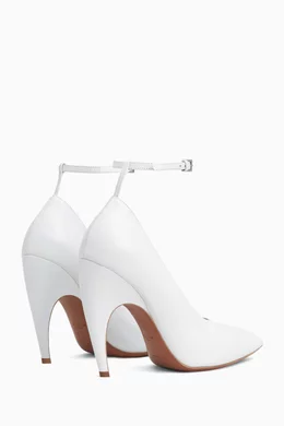 Buy Alaïa White Shark 90 Pumps in Leather For Women Online