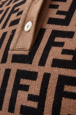 Buy Fendi Brown FF Monogram Dress in Viscose Knit For Girls Online | Ounass  Oman