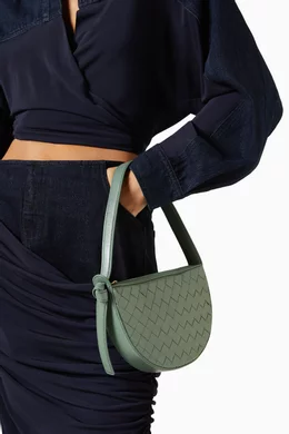 Buy Bottega Veneta Green Mini Sunrise Shoulder Bag in