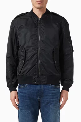 Buy Polo Ralph Lauren Black Ma1 Bomber-Lined-Field Jacket in Nylon