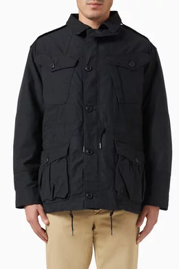 Buy Polo Ralph Lauren Black British Combat Field Jacket in Cotton