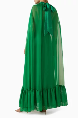 Buy Alice + Olivia Green Lanelle Maxi Cape Dress in Chiffon For Women  Online | Ounass Oman
