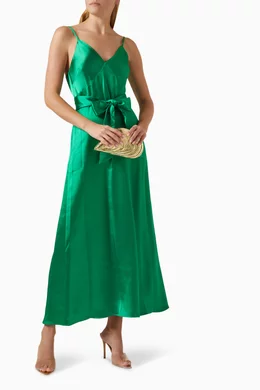 Buy Alice + Olivia Green Lanelle Maxi Cape Dress in Chiffon For Women  Online | Ounass Oman