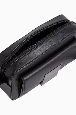 Buy Calvin Klein Black Iconic Plaque Camera Bag in Faux Leather 