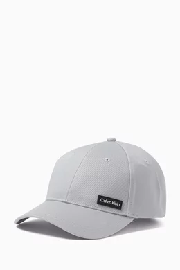 Buy Calvin Klein Grey Essential Logo Patch Baseball Cap in Cotton