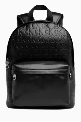 Buy Calvin Klein Jeans Black Monogram Backpack in Faux Leather For Men Online Ounass Oman