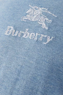 Buy Burberry Blue Logo embroidered T shirt Dress in Cotton Jersey Online for Girls Ounass Oman