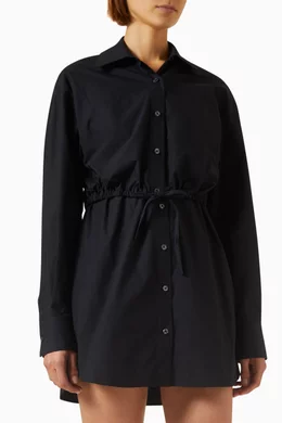 alexander wang layered dress Alexander Wang Women's Layered Mini Tank Dress With Tie-Front Cardigan Heather Grey/white