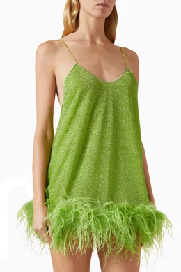 Buy Oseree Green Lumire Plumage Mini Dress For Women Online | Ounass Oman