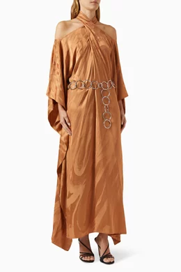 Buy Taller Marmo Brown Mambo Psychedelia Belted Kaftan in Satin For Women  Online | Ounass Oman