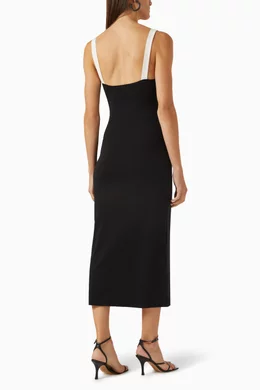 high neck knitted dress Grey High Neck Knit Dress Midi main image 0