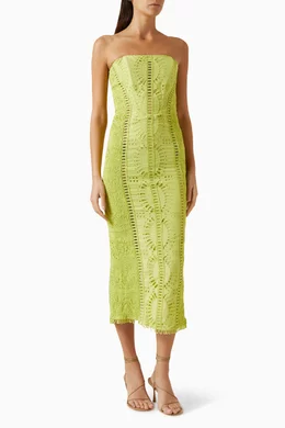 Buy Charo Ruiz Green Ynisa Eyelet Midi Dress For Women Online | Ounass Oman