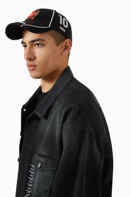 Buy Balenciaga Black Paris Soccer Cap in Cotton Drill For Men