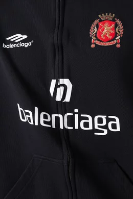 Buy Balenciaga Black Dubai Soccer Medium-fit Zip-up Hoodie