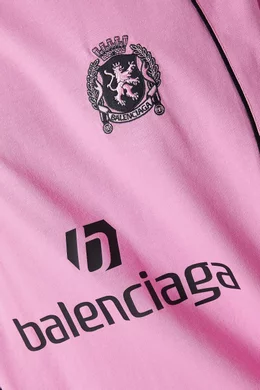Buy Balenciaga Pink Paris Soccer Oversized T-shirt in
