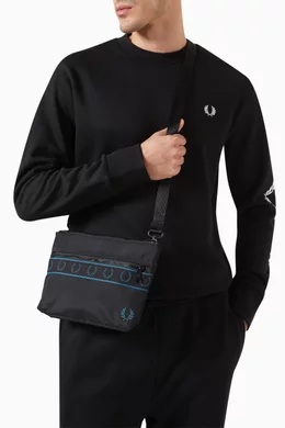 Buy Fred Perry Black Contrast Tape Sacoche Bag For Men Online Ounass Oman