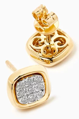Buy Damas White Illusion Cushion Diamond Earrings in 18kt Gold For Women Online Ounass Oman