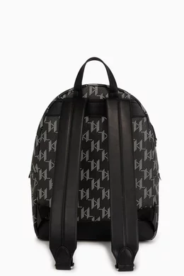 Buy KARL LAGERFELD Black K/Ikonik 2.0 Monogram Backpack For  display picture 3