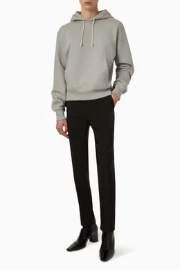 【SAINT LAURENT】CASSANDRE HOODIE グレー Saint Laurent Cassandre-logo Cotton Hoodie | Grey | FARFETCH