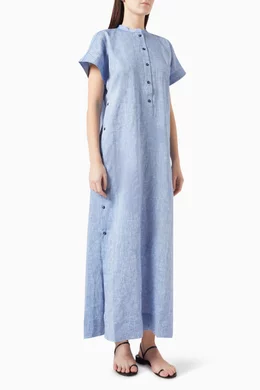 Buy BONDI BORN Blue Lucca Cover-up Maxi Dress in Linen For Women Online |  Ounass Oman